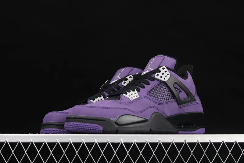 All categories Air Jordan Jordan series basketball shoes Air Jordan 4 G version Air Jordan 4 Retro AJ4 Joe 4 suede black and purple 308497-408